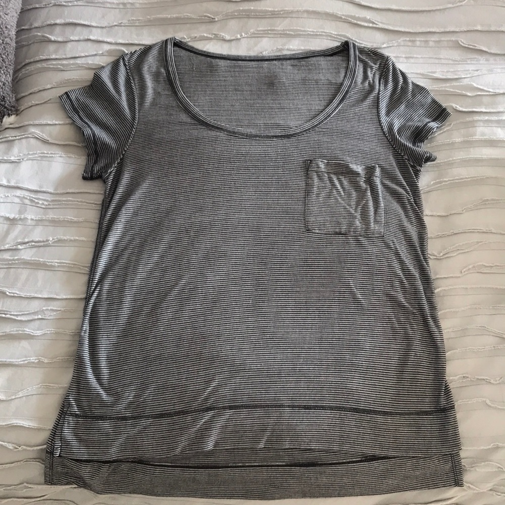 Black and Grey Striped Lululemon Top
